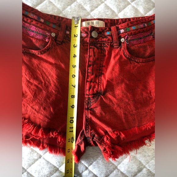 We the free gypsy red cutoff shorts - Picture 5 of 10